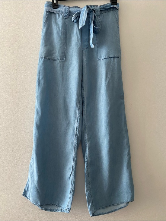 aerie Pants - aerie Light Blue Wide Leg Tie-Waist Pants